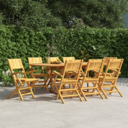 Berkfield Folding Garden Chairs 8 Pcs 55X61X90 Cm Solid Wood Teak