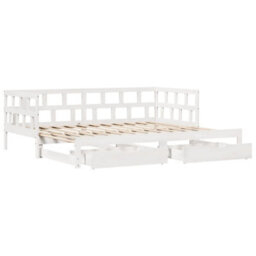 Berkfield Daybed With Trundle And Drawers Without Mattress White 90X200 Cm - thumbnail 5