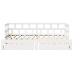 Berkfield Daybed With Trundle And Drawers Without Mattress White 90X200 Cm - thumbnail 4