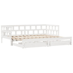 Berkfield Daybed With Trundle And Drawers Without Mattress White 90X200 Cm - thumbnail 3
