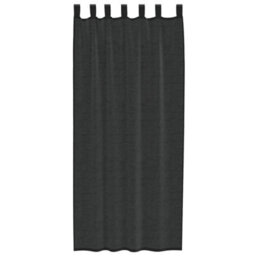Berkfield Voile Curtains With Tab Top 2 Pcs Black - thumbnail 4