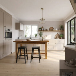 L90Xw80Cm - Hazel Island Solid Wood Kitchen Island With Shelf / Breakfast Bar
