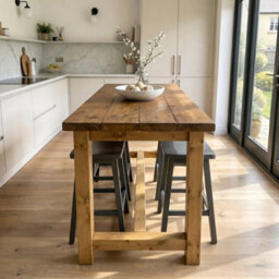 L90Xw80Cm - Hazel Island Solid Wood Kitchen Island With Shelf / Breakfast Bar - thumbnail 2