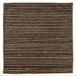 Second Nature Online Chakkar Dark Stripe Square Jute Beige Black Rug / 180 Cm X 180 Cm - thumbnail 2