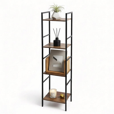 Geezy 4 Tier Shelf Stand Freestanding Cabinet Kitchen Living Room Storage Rack Decor - image 1