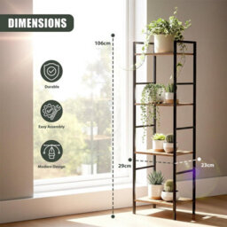 Geezy 4 Tier Shelf Stand Freestanding Cabinet Kitchen Living Room Storage Rack Decor - thumbnail 4