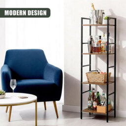 Geezy 4 Tier Shelf Stand Freestanding Cabinet Kitchen Living Room Storage Rack Decor - thumbnail 7