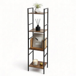 Geezy 4 Tier Shelf Stand Freestanding Cabinet Kitchen Living Room Storage Rack Decor - thumbnail 1