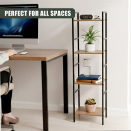 Geezy 4 Tier Shelf Stand Freestanding Cabinet Kitchen Living Room Storage Rack Decor - thumbnail 3