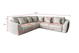 DS Living The Veneto 5 Seater Lounger Sofa In Dark Grey Or Cream - thumbnail 9