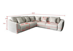 DS Living The Veneto 5 Seater Lounger Sofa In Dark Grey Or Cream - thumbnail 8