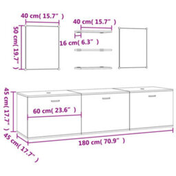 Berkfield 6 Piece Bathroom Furniture Set Oak Engineered Wood - thumbnail 9
