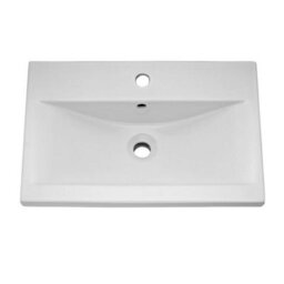 Dezine Serene 600mm Gloss White Wall Hung 1 Drawer Vanity Unit - thumbnail 2