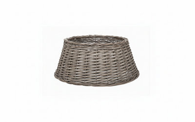 Natural Wicker Christmas Tree Skirt - Grey Large For Tree Base - image 1
