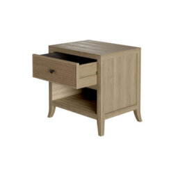 Wyld Haus Argentina Natural Oak And Rattan Bedside Table With Drawer - thumbnail 4