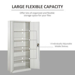 Vinsetto Filing Cabinet Storage Office 2 Doors Adjustable Shelf Metal Furniture - thumbnail 5