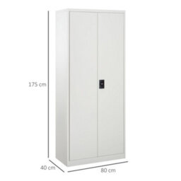 Vinsetto Filing Cabinet Storage Office 2 Doors Adjustable Shelf Metal Furniture - thumbnail 3