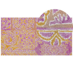 Beliani Rug Avanos Pink 80 X 150 Cm Wool