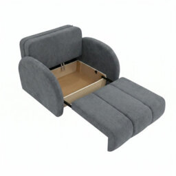 Viva Comfy Ii Grey 2 Seater Sofa Bed With Storage Foam Mattress And Metal Legs 132X103X85Cm - thumbnail 4