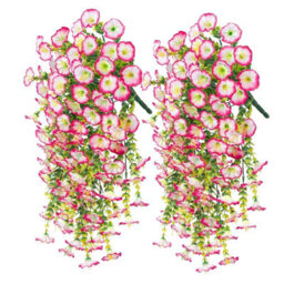 2 Pack 75Cm Outdoor Artificial Flowers, Hanging Plants, Faux Hanging Baskets - thumbnail 1