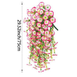 2 Pack 75Cm Outdoor Artificial Flowers, Hanging Plants, Faux Hanging Baskets - thumbnail 6