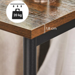 Songmics Vasagle Set Of 2 Side Tables, 2-Tier Sofa Side Tables, Bedside Tables With Steel Frames, Industrial, Rustic Brown And Black - thumbnail 5
