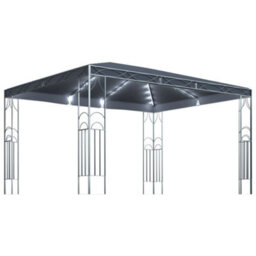 Berkfield Gazebo With Led String Lights 400X300 Cm Anthracite - thumbnail 2