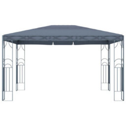 Berkfield Gazebo With Led String Lights 400X300 Cm Anthracite - thumbnail 4