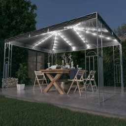 Berkfield Gazebo With Led String Lights 400X300 Cm Anthracite - thumbnail 1