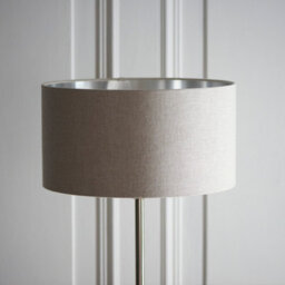 Luminosa Lighting Luminosa Highclere Floor Lamp With Shade Brushed Chrome Plate, Natural Linen, 1X E27 - thumbnail 5
