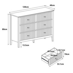 Melody Maison Large 6 Drawer Chest Of Drawers - Hales Pale Wood Range - thumbnail 7