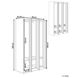 Beliani 3-Door Storage Locker Athlete Metal White/ Blue - thumbnail 3