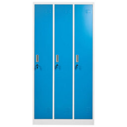 Beliani 3-Door Storage Locker Athlete Metal White/ Blue - thumbnail 5
