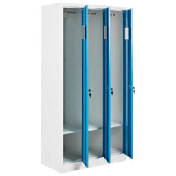 Beliani 3-Door Storage Locker Athlete Metal White/ Blue - thumbnail 4