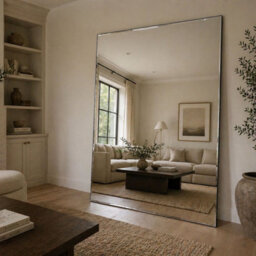 Jōbū Jobu Home - Takara, Full Length Frameless Metal Rectangle Mirror - 200Cm X 120Cm - thumbnail 5