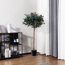 Living And Home Artificial Plant Fake Olive Tree Home Decorative In Black Plastic Pot H120 Cm - thumbnail 2