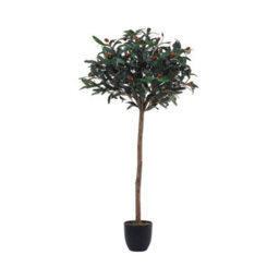 Living And Home Artificial Plant Fake Olive Tree Home Decorative In Black Plastic Pot H120 Cm - thumbnail 3