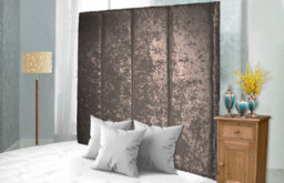 "Slumbre Stafford Crushed Velvet 5Ft Kingsize 36"" Headboard -  Champagne"