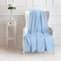 Ehc Cotton Soft Hand Woven Reversible Lightweight Light Blue Adult Cellular Blanket, Single 180 X 230Cm - thumbnail 4