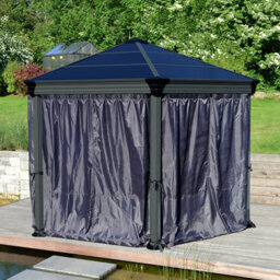 Palram - Canopia Grey Gazebo Curtain, Pack Of 6 (L)2.17M (W)2.32M For Roma & Monaco - thumbnail 1