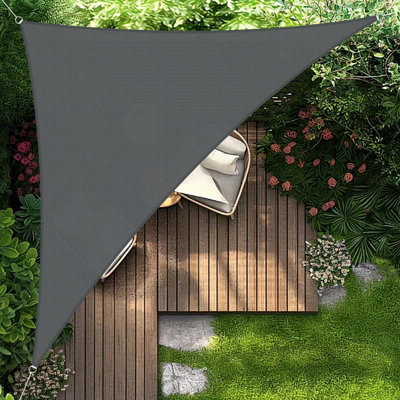 Grey 4X4X5.65M Triangular Shade Sail 95% Uv Protection Waterproof - image 1