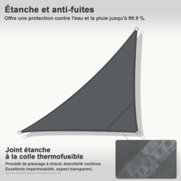 Grey 4X4X5.65M Triangular Shade Sail 95% Uv Protection Waterproof - thumbnail 7