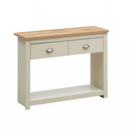 Timber Art Design Lisbon Console Hall Way Table With 2 Drawers Cream - thumbnail 2