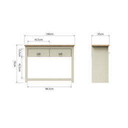Timber Art Design Lisbon Console Hall Way Table With 2 Drawers Cream - thumbnail 3