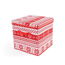 Ohs Nordic Print Christmas Bauble Storage Box Festive Decoration Organiser 64 Slots - thumbnail 4