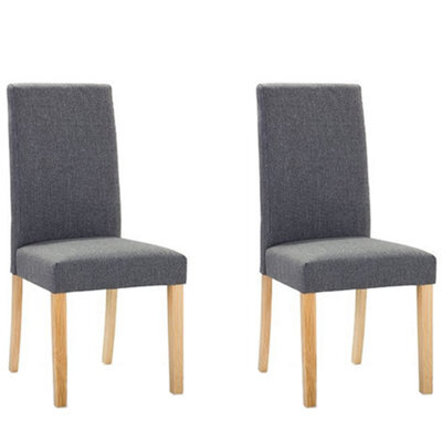 Beliani Set Of 2 Dining Chairs Broadway Fabric Grey - image 1