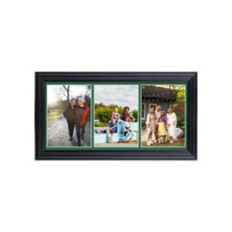 AK Frames 16X8 Black Classic Multi Photo Frame With Emerald Mount - Holds 3 Apertures (3X) 7X5 Photos - thumbnail 1