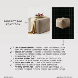 Kosi Atelier Kosiatelier Bean Bag Velvet Footstool Ottomona Cube Pouf Chair Pouffe, Polystyrene Beads Filled - Oyster, 55Cm X 55Cm X 55Cm - thumbnail 6