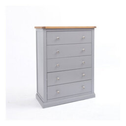 Cabinet Bits Rocca 5 Drawer Chest Of Drawers Chrome Knob - thumbnail 2