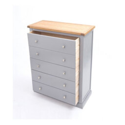Cabinet Bits Rocca 5 Drawer Chest Of Drawers Chrome Knob - thumbnail 4